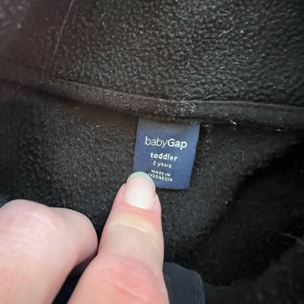 GAP Kids Black and Gray Quarter-Zip Sweatshirt Fleece